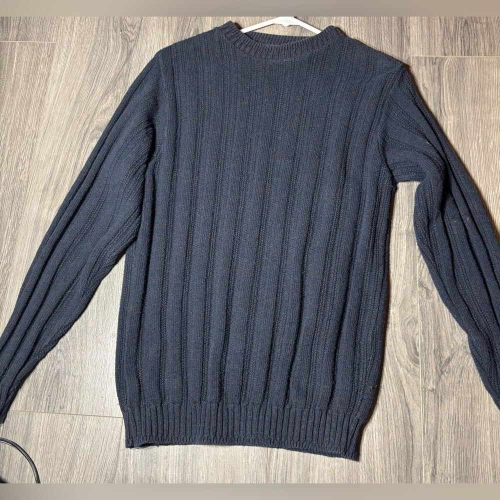 Men’s Navy Blue Cable Knit Sweater David Taylor Size Small EPC